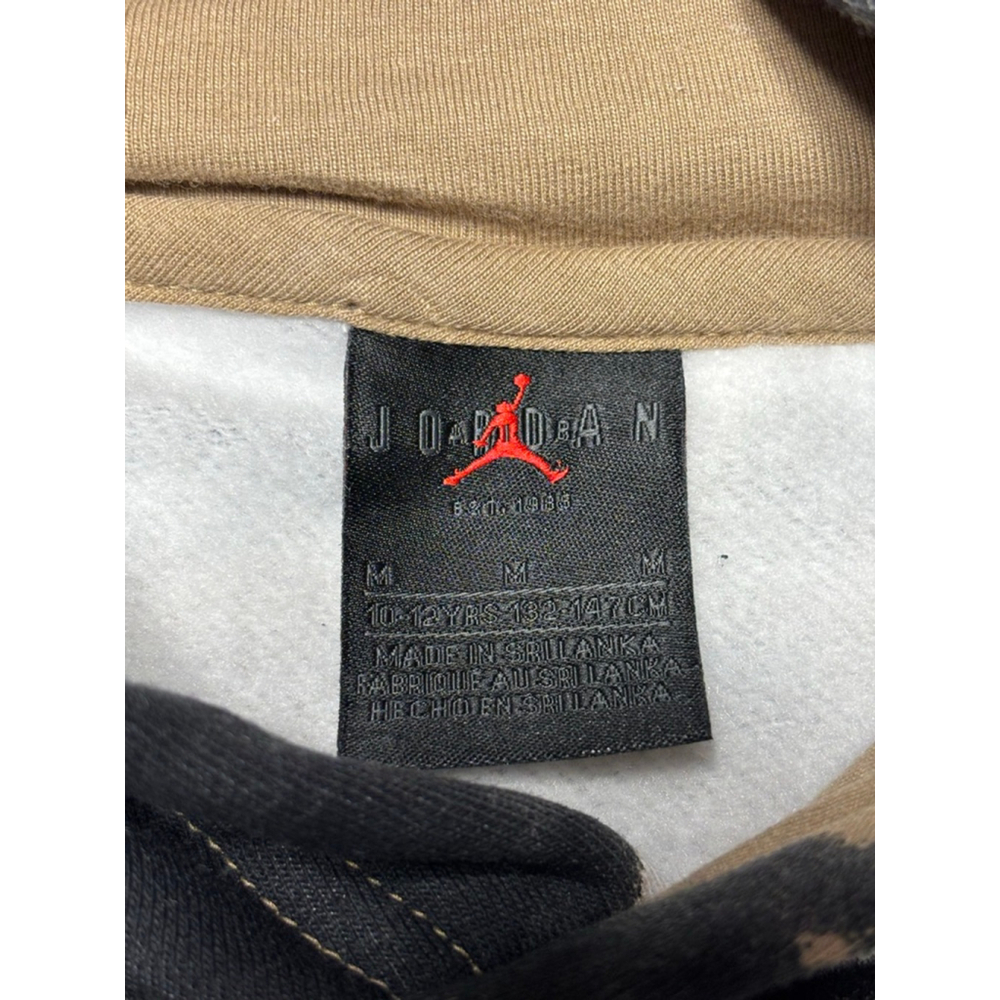 NWT Nike Jumpman Michael Jordan All-Over MVP Hoodie Tan & Black Big Boys Sz Med - Picture 2 of 4